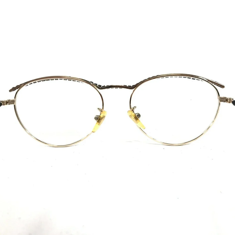 Blumarine BM17 COL.BS Eyeglasses Frames Black Gold Round Crystals 50-18-140
